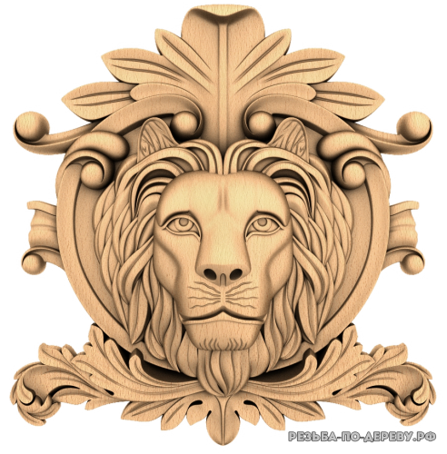 Голова льва #18 из дерева